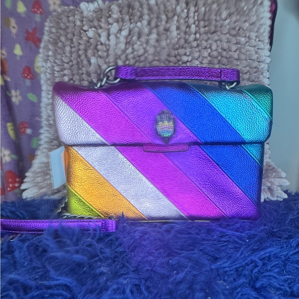 NWT Kurt Geiger London Leather Kensington metallic multicolor purse - Picture 2 of 16